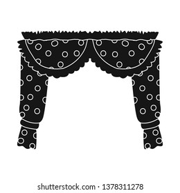Vector illustration of curtain and window symbol. Set of curtain and material stock vector illustration.