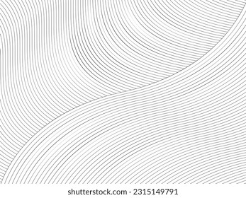 Vector Illustration of curve black  lines on white background, wallpaper