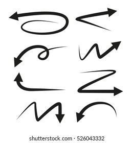 vector illustration of curved arrow