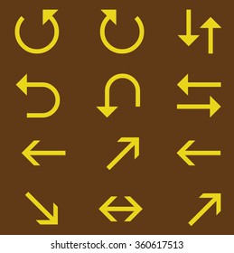 Vector illustration of curved arrow icons.