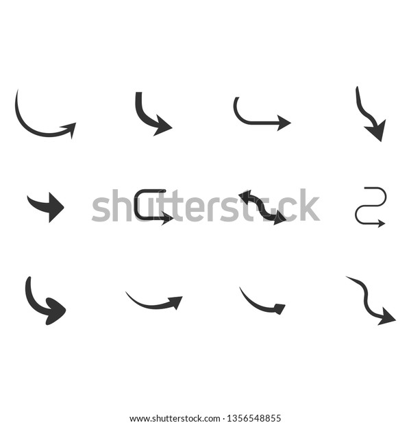 Vector Illustration Curved Arrow Icons 9 Stock Vector Royalty Free 1356548855 Shutterstock 8490