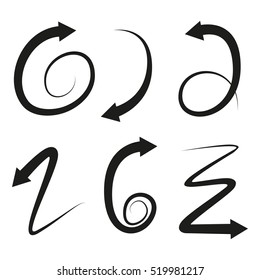 vector illustration of curved arrows
