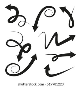 vector illustration of curved arrows