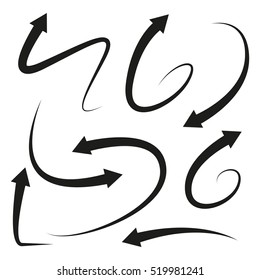 vector illustration of curved arrows