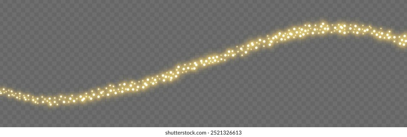 Ilustración vectorial de línea curva en efecto bokeh sobre fondo transparente