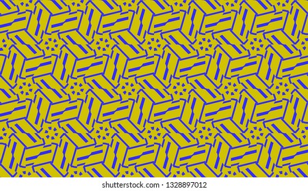 Vector illustration with curved line. Modern pattern in triangles style. For modern interior design.