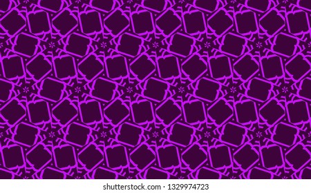 Vector illustration with curved line. Modern pattern in triangles style. For modern interior design, fashion print. Light, dark purple. Seamless.