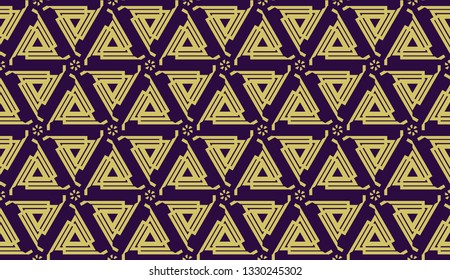 Vector illustration with curved line. Modern pattern in triangles style. For modern interior design.