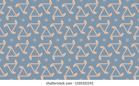 Vector illustration with curved line. Modern pattern in triangles style. For modern interior design.