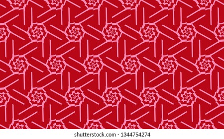 Vector illustration with curved line. Modern pattern in triangles style. For modern interior design, fashion print