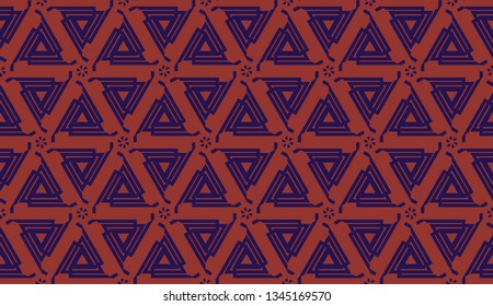 Vector illustration with curved line. Modern pattern in triangles style. For modern interior design, fashion print