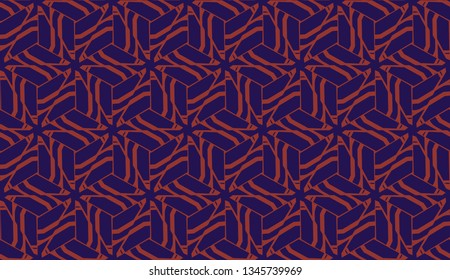 Vector illustration with curved line. Modern pattern in triangles style. For modern interior design, fashion print
