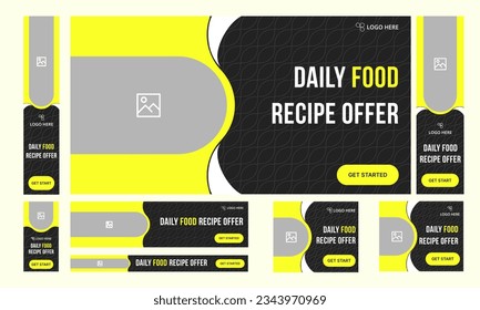 Vector illustration custom food social media post template, multipurpose food web banner design.