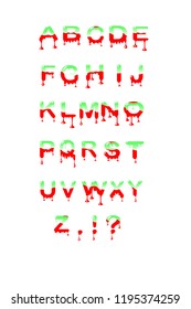 vector illustration of custom made font with  punctuation marks