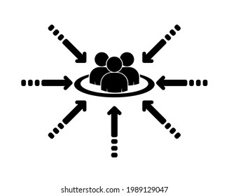 Vector illustration of customer centricity icon on white background