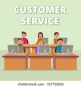 A vector illustration of Customer Service Technical Support 