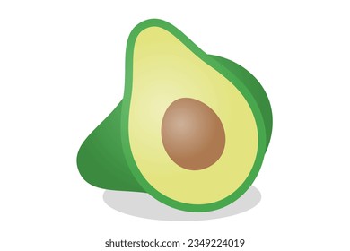 vector illustration of cut avocado fruit