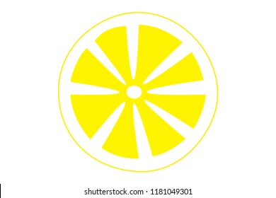 Vector illustration of a cut lemon. Yellow lemon