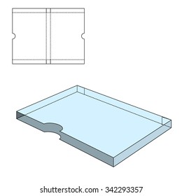 Vector Illustration of Cut Line Folder office for Design, Website, Background, Banner. Folding package Template. Fold pack with die line for your brand on it