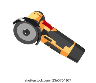 Vector Illustration cut off grinder tool, cutting disc, Die Grinder Wheels, Pneumatic Metal Sheet Cutting Tool, isolated on white background. Carpentry tools.