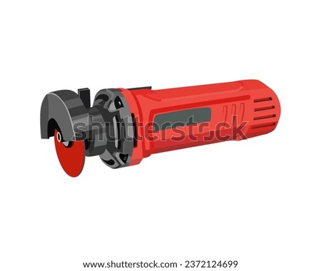 Vector Illustration cut off grinder tool, cutting disc, Die Grinder Wheels, Pneumatic Metal Sheet Cutting Tool, isolated on white background. Carpentry tools.
