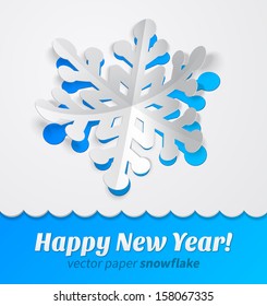 Vector illustration of cut paper snowflakes. Marry Christmas and Happy New Year concept