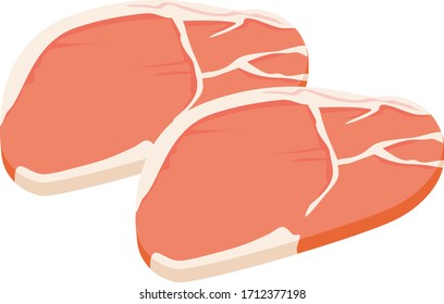 Vector illustration of cut pork . 