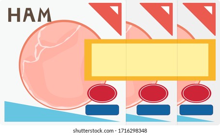 Vector illustration of cut roast ham