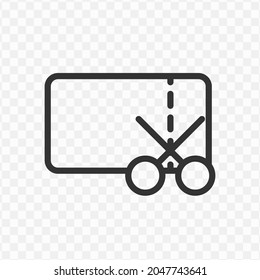 Vector illustration of cut ticket icon in dark color and transparent background(png).