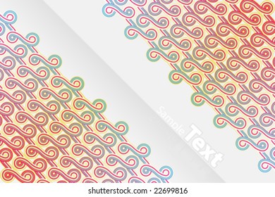 Vector illustration of cute abstract ribbon corners with central diagonal copy space for custom elements.