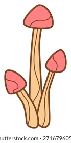 vector illustration of cute and addorable mushroom 