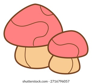 vector illustration of cute and addorable mushroom 