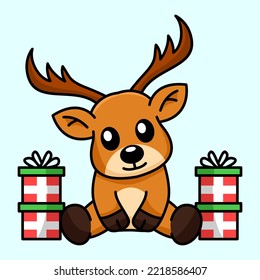 Vector illustration of a cute and adorable deer