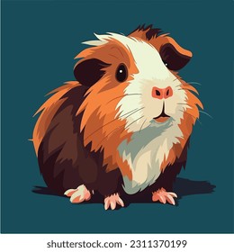 vector illustration of cute and adorable guinea pig, pet vector.