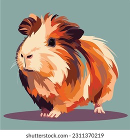 vector illustration of cute and adorable guinea pig, pet vector.