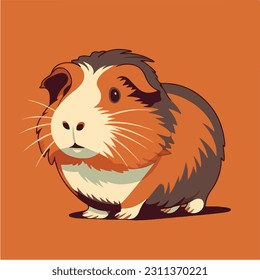 vector illustration of cute and adorable guinea pig, pet vector.