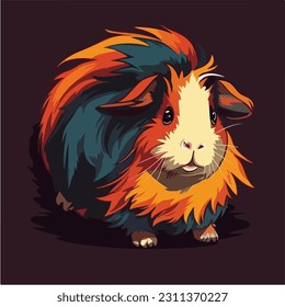 vector illustration of cute and adorable guinea pig, pet vector.