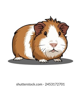 vector illustration of cute and adorable guinea pig