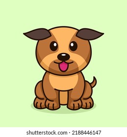 Ilustración vectorial de un cachorro adorable y adorable