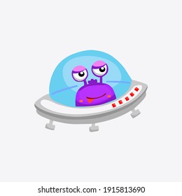 
Vector Illustration cute alien, Ufo, Flying saucer. suitable for children's book covers, etc.