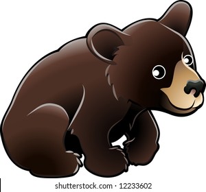 Vector Illustration of a cute American Black Bear