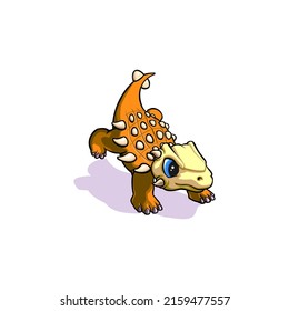 vector illustration of cute ancient animal dinosaur