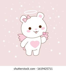 Vector illustration of a cute angel doll pattern