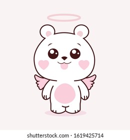 Vector illustration of a cute angel doll pattern