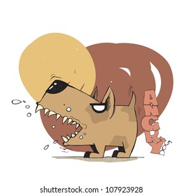 Vector illustration of cute angry doggy