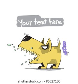 Vector illustration of cute angry doggy