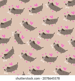 Vector illustration of cute animal cartoon seamless pattern perfect for background