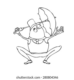 Vector illustration of cute animal. Vector illustration of cartoon frog. Cute cartoon frog