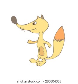 Vector illustration of cute animal. Vector illustration of cartoon fox. Cute cartoon fox