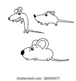 Vector illustration of cute animal. Vector illustration of cartoon mouse. Cute cartoon mouse